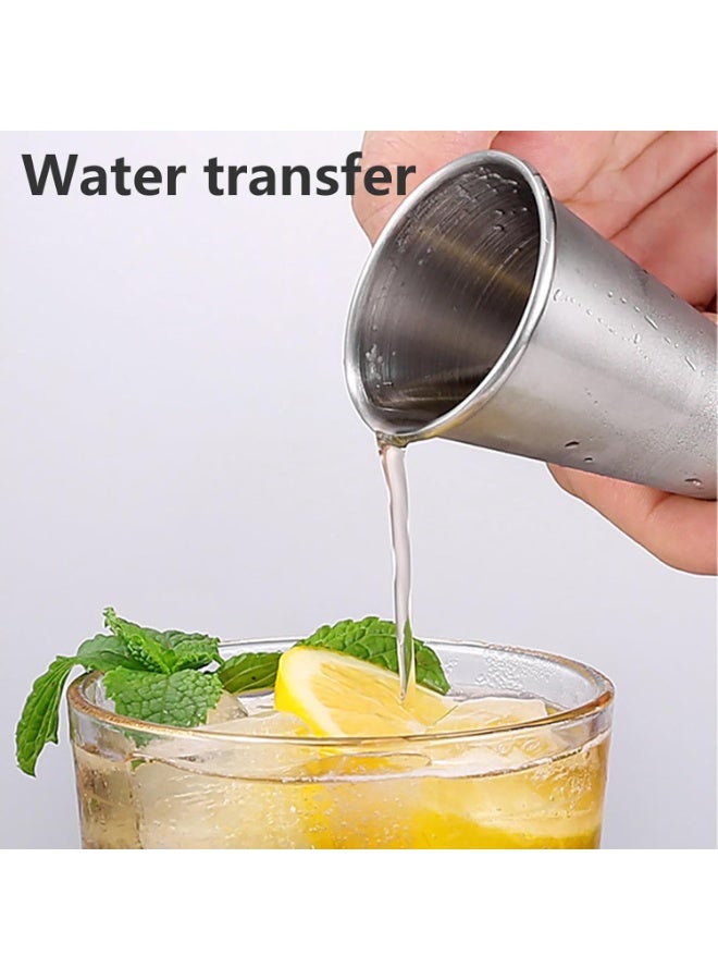 PTTIMFFM Stainless Steel Measuring Cup Set, Dual-Sided Liquid Measures & Long Handle Stirrers for Home and Party Use - Image 3